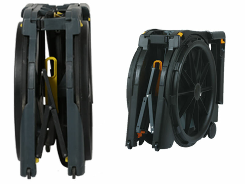 Wheelable vouwbare douche &amp; toilet rolstoel