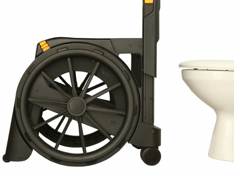 Wheelable vouwbare douche &amp; toilet rolstoel